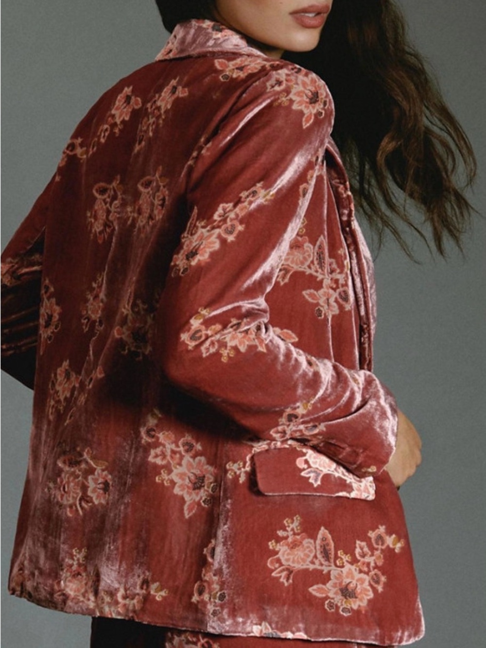 Anthropologie Hutch Pink Velvet Blazer Size M - Picture 2 of 6